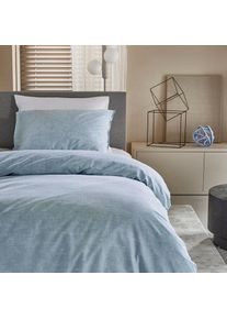 Damai, Bettw&auml;sche &raquo;Ebba mit Struktur-Effekt&laquo; in eleganten Farben, 100% Baumwolle, mit Rei&szlig;verschluss, softblau, Renforc&eacute;, Obermaterial: 100% Baumwolle