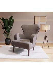 Home Affaire, Sessel &raquo;SICILIA&laquo; moderner Ohrensessel, grau, 100% Polyester, Chenille-Struktur, grau