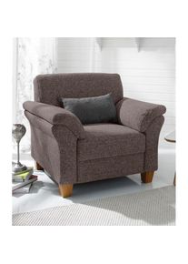 Home Affaire, Sessel &raquo;Borkum&laquo; mit Federkern, braun, Struktur (100% Polyester);Luxus-Microfaser ALTARA NUBUCK (100% Polyester);MELROSE (100% Polyester)