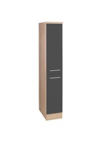 Optifit, Apothekerschrank &raquo;Kalmar&laquo;, anthrazit, Eiche-hell s&auml;gerau - B/H/T: 30 cm x 175 cm x 57 cm