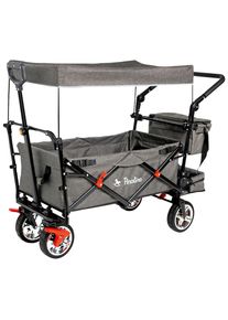 Pinolino , Bollerwagen &raquo;AddPlus&laquo; BxTxH: 56x120x67 cm, mit Bremse, grau meliert, grau, Metall, Stoff,