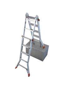 Krause, Teleskopleiter &raquo;MONTO TeleMatic&laquo;, silberfarben, Aluminium, 4x6 Sprossen