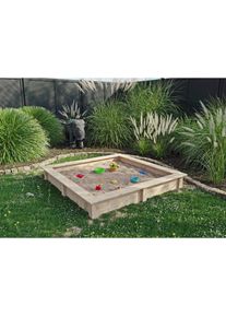 Konifera, Sandkasten BxLxH: 150x150x24 cm, natur, Holzwerkstoff,