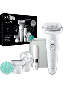 Braun, Epilierer &raquo;Silk-&eacute;pil SkinSpa 9 9-381&laquo; Ganzk&ouml;rper Beautyset mit Mini Rasierer f&uuml;r das Gesicht, silberfarben, Strahlende, seidig-glatte Haut nach