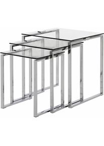 ACTONA GROUP, Beistelltisch &raquo;Katrine Beistell-Set, TOPSELLER! 3 st&uuml;ck, modern&laquo; Set, Couchtisch, Sofatisch, OTTOs Choice, Scandi-stil, klare Glasplatte