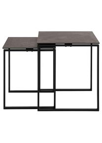 ACTONA GROUP, Couchtisch &raquo;Katrine, 2er-Set, Kaffetisch, Keramik-Tischplatte, modern, Scandi&laquo; Set, Set aus 2 Couchtischen, 2 Stk. tlg. Quadratisch, 