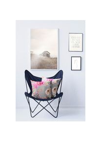 Apelt, Dekokissen &raquo;6748&laquo;, grau + bedruckt, Baumwolle, Polyester, B/L: 39 cm x 39 cm - 1 Stk.