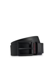 Hugo, Herren, Lederg&uuml;rtel &raquo;Gionios-B_Sz40&laquo; Boss-Pr&auml;gung am Verschluss, rote Ziernaht, Black, 105, Lederg&uuml;rtel von BOSS Black