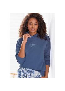 Lascana, Damen, Hoodie, 1 Stk. Kapuzensweatshirt, Loungeshirt mit Frontprint, Loungewear, blau, 36/38, Hoodie mit Front-Print