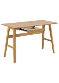 ACTONA GROUP, Schreibtisch &raquo;Barnett&laquo; Schreibtisch, Schublade matt Eiche Lack Furnier, 120x60x75cm, natur, B/H/T: 120 cm x 75 cm x 60 cm, natur