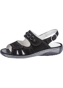 Waldl&auml;ufer Waldl&auml;ufer, Damen, Riemchensandale &raquo;GARDA&laquo; , Sommerschuh, Sandalette, Keilabsatz, mit Druckknopf, G-Weite, schwarz, 6 (39), Klettverschl&uuml;sse f&uuml;r 