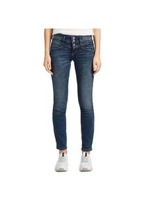 Tom Tailor, Damen, Slim-fit-Jeans &raquo;Alexa Slim&laquo; mit Knopfleiste und dekorativ gesteppter Passe, random bleached, L&auml;nge 32, 31 - L&auml;nge 32, random 
