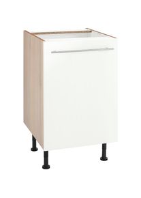Optifit, Unterschrank &raquo;Bern&laquo; 50 cm breit, mit 1 T&uuml;r mit h&ouml;henverstellbaren F&uuml;&szlig;en, mit Metallgriff, wei&szlig; Hochglanz/akaziefarben, B/H/T: 50 cm x 87 cm x