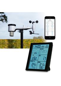 Alecto, Wetterstation &raquo;WS5200&laquo; (mit Au&szlig;ensensor) 6in1, WLAN-f&auml;hig via Wetterplattformen, Schwarz,