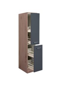 Flex-Well, Apothekerschrank &raquo;Morena&laquo; (B x H x T) 30 x 161 x 60 cm, mit 4 Ablagen, Basaltgrau / San Remo Eiche, Holzwerkstoff, San Remo Eiche - B/H/T: 