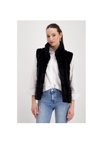 monari, Damen, Fellimitatweste &raquo;Weste Basic fake fur&laquo; Mit Rundhalsausschnitt mit Stehkragen, schwarz, 34, schwarz, Kuschelige Fellimitatweste von 