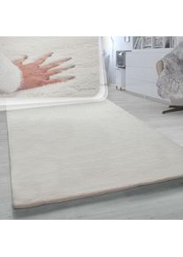 Paco Home, Fellteppich &raquo;Rabbit 780&laquo; rechteckig 26 mm H&ouml;he Kunstfell, Kaninchenfell-Haptik, ein echter Kuschelteppich, Uni-Farben, cream, Polyester, B 