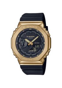 Casio G-SHOCK, Damen, Chronograph Quarzuhr,Armbanduhr,Herrenuhr,digital, bis 20 bar wasserd.Resinarmband, schwarz-goldfarben, Topaktueller 