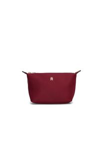 Tommy Hilfiger, Damen, Kosmetiktasche &raquo;TH ICON WASHBAG NYLON&laquo;, Unisex Minibag, Kulturbeutel, mit TH-Schmuckelement, dunkelrot, dunkelrot, Aus 