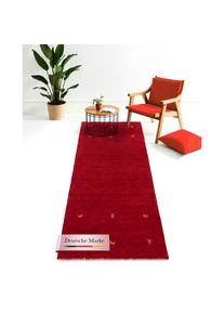 CarpetFine, Wollteppich &raquo;Gabbeh Uni, auch als L&auml;ufer und Rund erh&auml;ltlich&laquo; rechteckig 15 mm H&ouml;he reine Wolle, handgewebt, Gabbeh Loom Tiermotiv, gro&szlig;e 