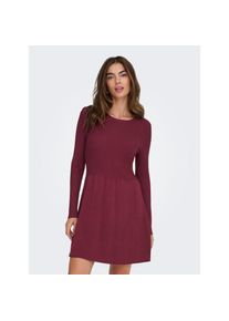 Only, Damen, Strickkleid &raquo;ONLALMA L/S O-NECK DRESS KNT NOOS&laquo;, Zinfandel, N-Gr, L -N-Gr, Zinfandel, Figurbetonte Passform: Betont deine Silhouette und 
