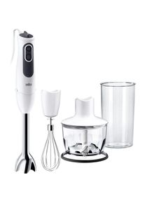 Braun, Stabmixer &raquo;MQ 3135 WH Sauce MultiQuick 3&laquo; 750 W mit Schneebesen, 500 ml Zerkleinerer und 600 ml Mixbecher, wei&szlig;, grau, Stabmixer