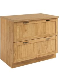 Home Affaire, Unterschrank &raquo;Teramo&laquo; Breite 100 cm, 2 Schubk&auml;sten, natur, Massivholz, natur - B/H/T: 100 cm x 85 cm x 60 cm,