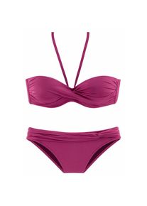 Lascana, Damen, B&uuml;gel-Bandeau-Bikini mit verschiedenen Tr&auml;gervarianten, beere, 36 - Cup B, Vario-Kini mit 6 Tragevarianten