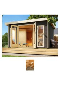 Konifera, Saunahaus &raquo;Maiko 3 SET A&laquo; terragrau, ohne Ofen, terragrau, ohne Ofen, terragrau