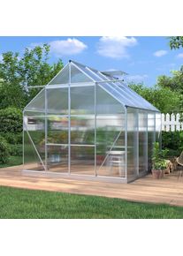 Konifera, Gew&auml;chshaus mit Fundamentrahmen, silberfarben, B/H/T: 240 cm x 248 cm, silberfarben