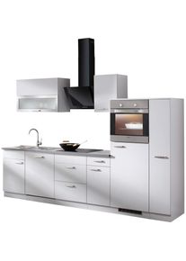 Wiho-K&uuml;chen wiho K&uuml;chen, K&uuml;chenzeile &raquo;Michigan&laquo; mit E-Ger&auml;ten, Gesamtbreite 300 cm, K&uuml;che: grau + Korpus: Steel grey farben + Arbeitsplatte: Granit grau,