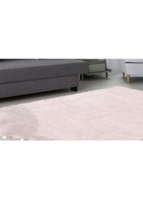 Calo-deluxe, Hochflor-Teppich &raquo;Vossi 111&laquo; rechteckig 40 mm H&ouml;he besonders weich durch Microfaser, Wohnzimmer, hellrosa, Kunstfaser, B : 160 cm 1 Stk. 