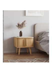 WOODMAN, Beistelltisch &raquo;Rove&laquo; besonderes Design, teilmassiv, Breite 49,5 cm, FSC -zertifiziert, natur + natur + natur,