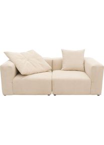 Home Affaire, 2-Sitzer &raquo;Gerrid&laquo; im Cordbezug, bestehend aus zwei Eckelementen, creme, 100% Polyester,