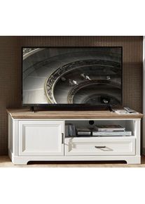 Innostyle, Lowboard &raquo;Jasmin&laquo; Breite 143 cm, 1 Holzt&uuml;r, 1 Schubkasten, 1 offenes Fach, piniefarben-wei&szlig;/eichefarben, Holzwerkstoff, MDF, B/H/T: 143 cm 