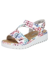 Rieker, Damen, Plateausandale Sommerschuh, Sandalette, Keilabsatz, mit Klettriemchen, multicolor, 42, Sandale mit praktischen Klettverschl&uuml;ssen