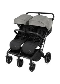 BABYGO, Zwillingsbuggy &raquo;Zwillingskinderwagen GOTwice&laquo; mit drei schwenkbaren Vorderr&auml;dern, grau melange,