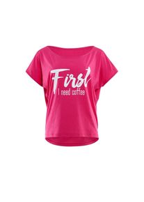 WINSHAPE, Damen, Oversize-Shirt &raquo;MCT002 ultra leicht&laquo; mit wei&szlig;em Glitzer-Aufdruck, deep pink - glitzer wei&szlig;, L, Wei&szlig;er Glitzer-Aufdruck