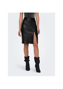 Only, Damen, Lederimitatrock &raquo;ONLOLINE FAUX LEATHER SKIRT OTW NOOS&laquo;, Black, S (36), Black, Midirock von Only