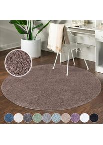 Carpet City, Hochflor-Teppich &raquo;City Shaggy&laquo; rund 30 mm H&ouml;he Teppich Langflor, Uni, Shaggy, flauschig-weich, braun, Polypropylen, &Oslash; 200 cm 1 Stk. - 30 
