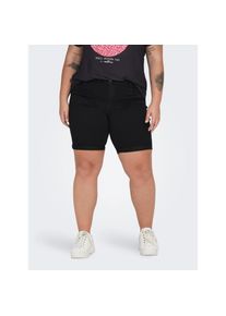 Only CARMAKOMA, Damen, Jeansshorts &raquo;CARTHUNDER LIFE REG LONG SHORTS DNM&laquo;, Black, 52 - N-Gr, Skinny Fit Jeansshorts f&uuml;r eine figurbetonte Silhouette