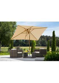 Schneider Schirme, Sonnenschirm &raquo;Malaga&laquo; abknickbar, ohne Schirmst&auml;nder, natur, Obermaterial: 100% Polyester, natur