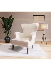 Home Affaire, Sessel &raquo;SICILIA&laquo; moderner Ohrensessel, beige, 100% Polyester, Chenille-Struktur, beige