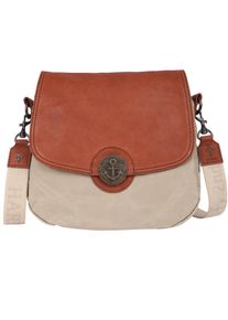 Harbour 2nd, Damen, Umh&auml;ngetasche &raquo;Naomi&laquo; Schultertasche Arbeitstasche, khaki/cognac, khaki/cognac, Aus Canvas
