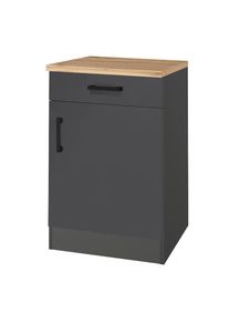 KOCHSTATION, Unterschrank &raquo;KS-Toronto, Breite 50 cm&laquo;, anthrazit/grafitgrau, B/H/T: 50 cm x 85 cm x 60 cm, anthrazit/grafitgrau