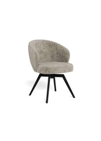 ACTONA GROUP, Esszimmerstuhl &raquo;Polsterstuhl&laquo; () 1 Stk.Stuhl, Stoff, Armlehnen, mit Dreh- & R&uuml;ckf&uuml;hrfunktion, FSC , Grau + matt schwarz, Stoff, B/H/T: 