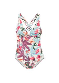 Lascana, Damen, Badeanzug &raquo;Imani&laquo; mit sommerlichem Bl&auml;tterprint, creme bedruckt, Cup D, 42 - Cup D, creme bedruckt, Modischer Bl&auml;tterdruck