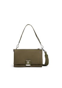 Tommy Hilfiger, Damen, Umh&auml;ngetasche &raquo;TH HER MED CROSSOVER NYLON SV&laquo;, Damen Tragetasche, Abendtasche, Clutch mit edlem TH-Steckverschluss, oliv, oliv,