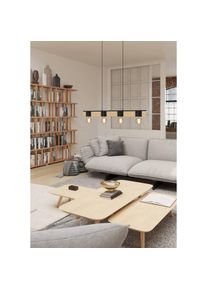 Eglo, H&auml;ngeleuchte &raquo;BAILRIGG Pendellampe, Stahl und Holz, E27, Esszimmerlampe, H&auml;ngelampe&laquo; E27 1 Stk. H&auml;ngeleuchte, L89, 5 x B4, 5 x H110 cm, schwarz,