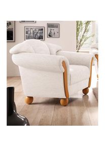 Home Affaire, Sessel &raquo;Milano, bequemer Loungesessel, Landhaus-Stil, Holz-Chatosen und -F&uuml;&szlig;e&laquo;, sand, Chenille (70% Polyacryl, 30% Polyester) auf Korpus